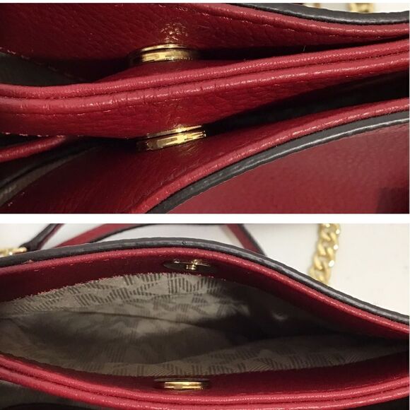 MICHAEL Michael Kors Red Jet Set Chain Messenger Shoulder Crossbody Bag - Picture 5 of 16